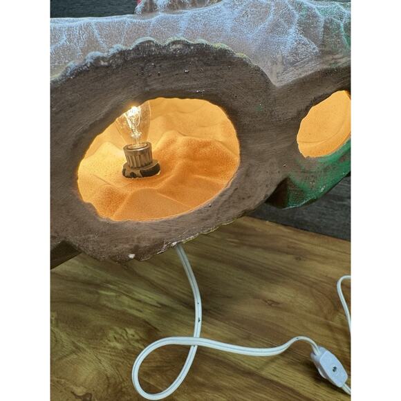 Rare Ceramic Christmas Tree 17.5” Cabin Scene Snowman Lighted 147 Lights Lamp - Picture 15 of 15